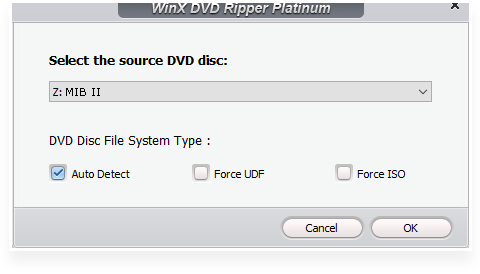 Select the source DVD to copy