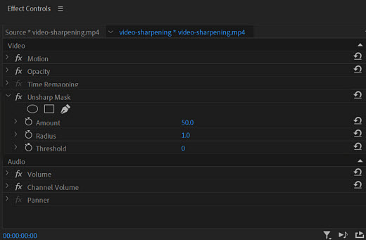 Premiere Pro 反銳化遮罩效果