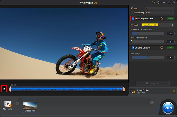 start to reduce background noise in Audacity alternative