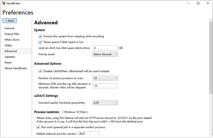 Disable libdvdnav Handbrake