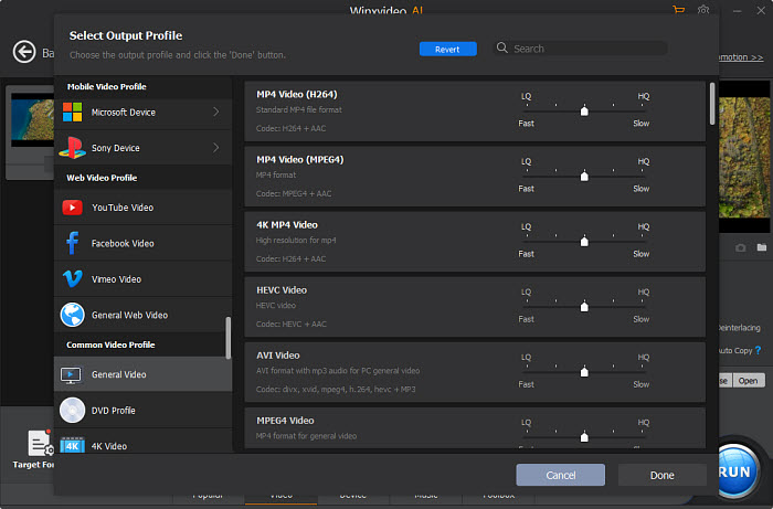 Transcode video to MP4
